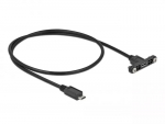 DeLOCK USB 2.0 Micro-B moteri&scaron;kas skydinis ki&scaron;tukas į Micro-B vyri&scaron;ką 0,5 m