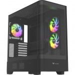 View 290 TG ARGB, Tower-Geh&auml;use schwarz, Tempered Glass x 2