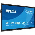 iiyama TE7515A-B1AG Signage Display Interactive flat panel 190.5 cm (75) Wi-Fi 550 cd/m&sup2; 4K Ultra HD Black Touchscreen Built-in processor Android