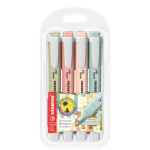 STABILO Highlighter swing cool NatureCOLORS rinkinys 4 vnt. Smėlio, Žalios, Rožinės