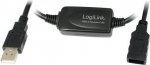 Logilink - USB-Verl&auml;ngerungskabel - USB Typ A, 4-polig (M) - USB Typ A, 4-polig (W) - 20 m (USB / Hi-Speed USB) - aktives Kabel (Signalregenerierung) - Schwarz (UA0146)