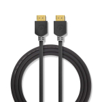 Nedis HDMI&trade; -Kabel | HDMI&trade; Stecker | HDMI&trade; Stecker | 8K@60Hz | eARC | Vergoldet | 2.00 m | PVC | Anthrazit | Verpackung mit Sichtfenster