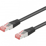 Wentronic Goobay CAT 6 Patchkabel, S/FTP (PiMF), Schwarz, 10 m - LSZH halogenfrei, Kupfer (68694)