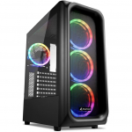 Sharkoon TK5M RGB - ATX Case - Seitenteil mit Fenster (geh&auml;rtetes Glas) - keine Spannungsversorgung - USB/Audio