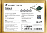 Conceptronic EMRICK 2-Port USB 3.2 Gen 2 Typ-C PCI-Express-Karte - PCIe - USB 3.2 Gen 2 (3.1 Gen 2) - PCI 2.0 - SATA 15-Pin - Gr&uuml;n - PC (EMRICK07G)