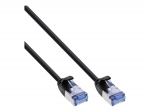 InLine Slim - Patch-Kabel - RJ-45 (M) zu RJ-45 (M) - 50cm - U/FTP, PiMF - CAT 6a - rund, ohne Haken, geformt - Schwarz (71955S)