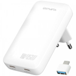 Charger FlatPlug Dual 45W GaN 2xUSB-C white