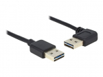 Delock EASY-USB - USB-Kabel - USB (M) zu USB (M) - USB2.0 - 1,0m - 90&deg; Stecker - Schwarz (83464)
