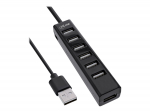 InLine&reg; USB 2.0 Hub, 7-Port, schwarz, mit 1m USB DC Kabel, schwarz (33293D)
