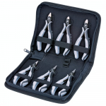Pr&auml;zisions-Elektronikzangen-Set ESD, 6-teilig (schwarz/grau, Ausf&uuml;hrung ESD, elektrisch ableitend)