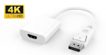 MicroConnect - Videoadapter - DisplayPort m&auml;nnlich zu HDMI weiblich - wei&szlig; - 4K Unterst&uuml;tzung, aktiv