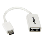 StarTech.com Micro USB auf USB OTG Adapter Stecker / Buchse - Micro USB zu USB Kabel 12cm - On The Go Kabel - Wei&szlig; - USB-Adapter - USB (W)