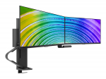 Ergotron TRACE - Befestigungskit (Griff, Basis, Hubs&auml;ule, Verl&auml;ngerungsarm, Bogen, 2 Schiebegelenke, 2-teilige Tischklemme) - Konstante Krafttechnologie - f&uuml;r 2 LCD-Displays - mattschwarz - Bildschirmgr&ouml;&szlig;e: 54.6-68.6 cm (21.5"-27")