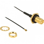 RP-SMA (Buchse) > MHF IV/HSC MXHP32 (Stecker), Koaxialkabel schwarz