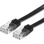 VALUE - Patch-Kabel - RJ-45 (M) bis RJ-45 (M) - 1.5 m - UTP - CAT 6a - halogenfrei, geformt, verseilt, flach - Schwarz (21.99.0824)
