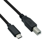 ROLINE USB 2.0 Typ C Kabel, C - B, ST/ST, schwarz, 3 m (11.02.8337)