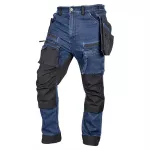NEO TOOLS vyri&scaron;kos džinsinės darbo kelnės su Cordura sutvirtinimais, tamsiai mėlynos, M dydžio (81-361-1-M)