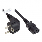 Netzkabel Schutzkontakt-Stecker Typ E+F (CEE 7/7, gewinkelt) an C13 (gerade), schwarz, 1,50 mm&sup2;, 10 m, Good Connections&reg; (P0130-S100)