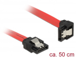 DeLOCK - SATA-Kabel - Serial ATA 150/300/600 - 7-poliges SATA (M) - 7-poliges SATA (M) - 50cm - 90-Grad-Anschluss, verriegelt - Rot (83979)