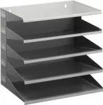 DURABLE VARICOLOR&reg; 5 skyrių A4 dokumentų rū&scaron;iavimo lentyna, &scaron;viesiai pilka su įvairiaspalviais stalčiais 336010