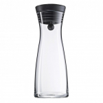 WMF Basic vandens karafė 0,75 l, stiklinė su nerūdijančio plieno dangteliu ir silikono tarpine, permatoma/juoda 06.1771.6040