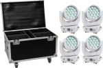 EUROLITE Set 4x LED TMH-X4 wei&szlig; + Case mit Rollen (20001016)