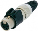 NEUTRIK XLR-Steckverbinder Buchse, gerade Polzahl: 4 Silber NC4FX-HD 1 St. (NC4FX-HD)