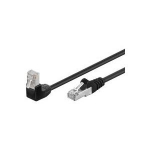 Wentronic Goobay CAT 5e Patchkabel 1x 90&deg; gewinkelt, F/UTP, Schwarz, 1 m - CCA Kupfergemisch, 1x RJ45-Stecker 90&deg; (8P8C) (94187)