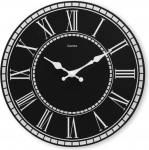 Hama Wanduhr Rab, Quarzuhr, ohne Ticken, MDF, Vintage, &Oslash; 30 cm, Schwarz (00185888)