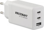 VOLTCRAFT UC-2C1A65W01 USB-Ladeger&auml;t 65 W Steckdose, Innenbereich Ausgangsstrom (max.) 3.25 A USB-C&reg;, USB-A Anzahl Ausg&auml;nge: 3 x GaN (VC-12798220)