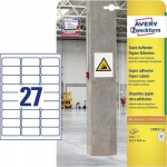 Avery Zweckform - Papier - permanenter Klebstoff - wei&szlig; - 63,5 x 29,6 mm 540 Etikett(en) (20 Bogen x 27) Etiketten (L7874-20)