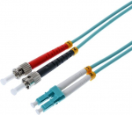 Helos - Patch-Kabel - ST multi-mode (M) zu LC Multi-Mode (M) - 2 m - Glasfaser - Duplex - 50/125 Mikrometer - OM3 - Aquamarin