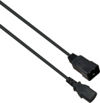 Helos - Spannungsversorgungs-Verl&auml;ngerungskabel - IEC 60320 C13 zu IEC 60320 C20 - 250 V - 10 A - 3 m - Schwarz