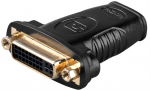 Wentronic Goobay HDMI&trade; / DVI-I Adapter, HDMI Standard-Buchse (Typ A), Schwarz - 19-pol. HDMI&trade;-Buchse > DVI (24+5) Buchse (68690)