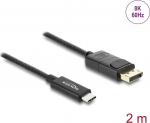 Delock Koaxiales USB Type-C zu DisplayPort Kabel DP Alt Mode 4K 60 Hz mit Geflechtmantel - Kabel - Digital/Daten (81702)