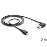 Delock EASY-USB - USB-Kabel - Mini-USB, Typ B (M) zu USB (M) - USB2.0 - 2,0m - 90&deg; Stecker - Schwarz (83379)
