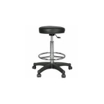 Walimex Rollhocker mit schwarzem Polstersitz, H&ouml;henverstellbar & bis 120 kg belastbar, 65-87cm Sitzh&ouml;he, 360&deg; Drehbar, B&uuml;rohocker, Drehhocker (1015905)