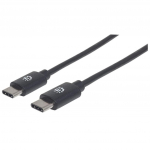 Manhattan USB 2.0 Typ C-Kabel - Typ C-Stecker auf Typ C-Stecker - 480 Mbit/s - 1 m - schwarz (353342)