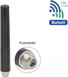 DELOCK Dualband WLAN WiFi 6 Antenne N Buchse 4 - 6dBi 16.55cm omnidirektional starr outdoor schwarz