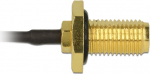 DELOCK Antennenkabel SMA Buchse zum Einbau > MHF /U.FL-LP-068 kompatibler Stecker 100mm 1.13 Gewindelnge 10mm spritzwassergescht