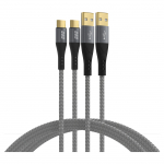 EFB Elektronik USB-A auf USB-C Kabelset 60W QC 3A 2x3m grau - Digital/Daten (USB-AC-00009)