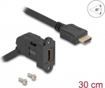 Delock HDMI Einbaubuchse 45&deg; gewinkelt zu Stecker mit 30 cm Kabel 8K 60 Hz (67157)