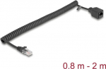 Delock RJ45 Spiralkabel Stecker zu Buchse Cat.5e UTP 0.8 m bis 2 schwarz (90670)