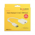 DELOCK Adapterkabel DisplayPort 1.2 Stecker > HDMI Buchse weiss 4K Aktiv