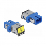 LWL Kupplung mit Laserschutzklappe SC Simplex Buchse zu SC Simplex Buchse Singlemode blau