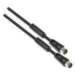 GoodConnections TV Antennenkabel, Koax Stecker an Koax Buchse (vernickelt), 2x Ferritkern, 2x geschirmt, Class A, 95 dB, 75 Ohm, CCS, schwarz, 3m,