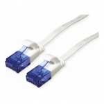 Patchk.CAT6 UTP 0,5m flach white
