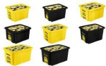 keeeper Aufbewahrungsbox karolina Minions Mosaic, 24 Liter Dreh-/Stapelbox mit Deckel, aus PP, gelb, - 1 St&uuml;ck (1223720536100)