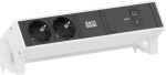 BACHMANN DESK2 2xCEE7/3 1xUSB C/C 100W, L=0,2m RAL9010 (BM0022032)