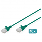 CAT 6 U-UTP Slim Patchkabel, 2 m, Gr&uuml;n, 10 St&uuml;ck